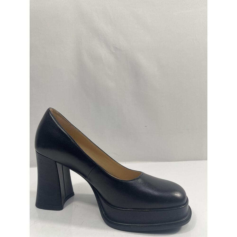 Coach Sculpt C Lth Pump Shoes Women's Size 7 Black Block Heel Pumps Dressy - Picture 4 of 15
